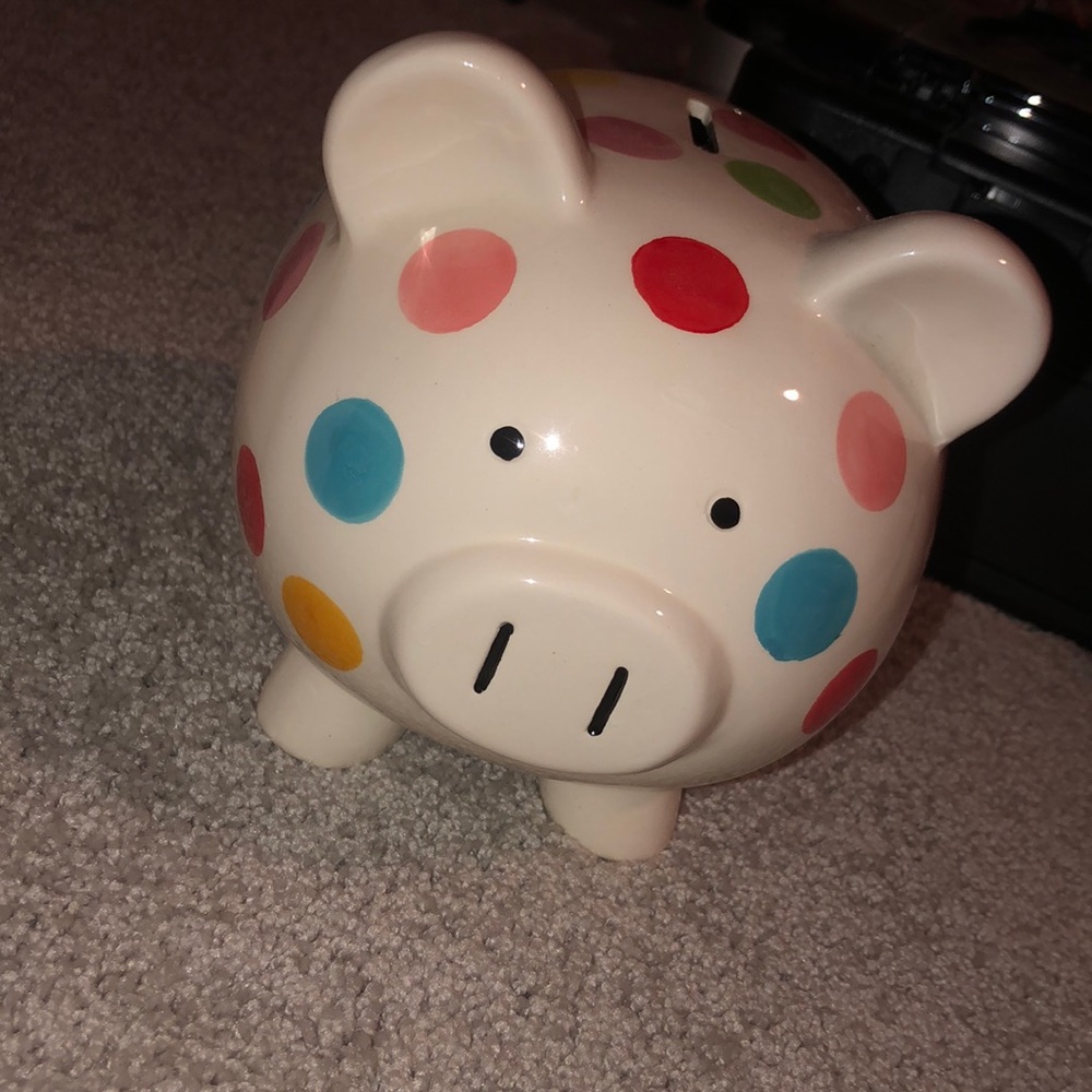 Polka dot piggy bank